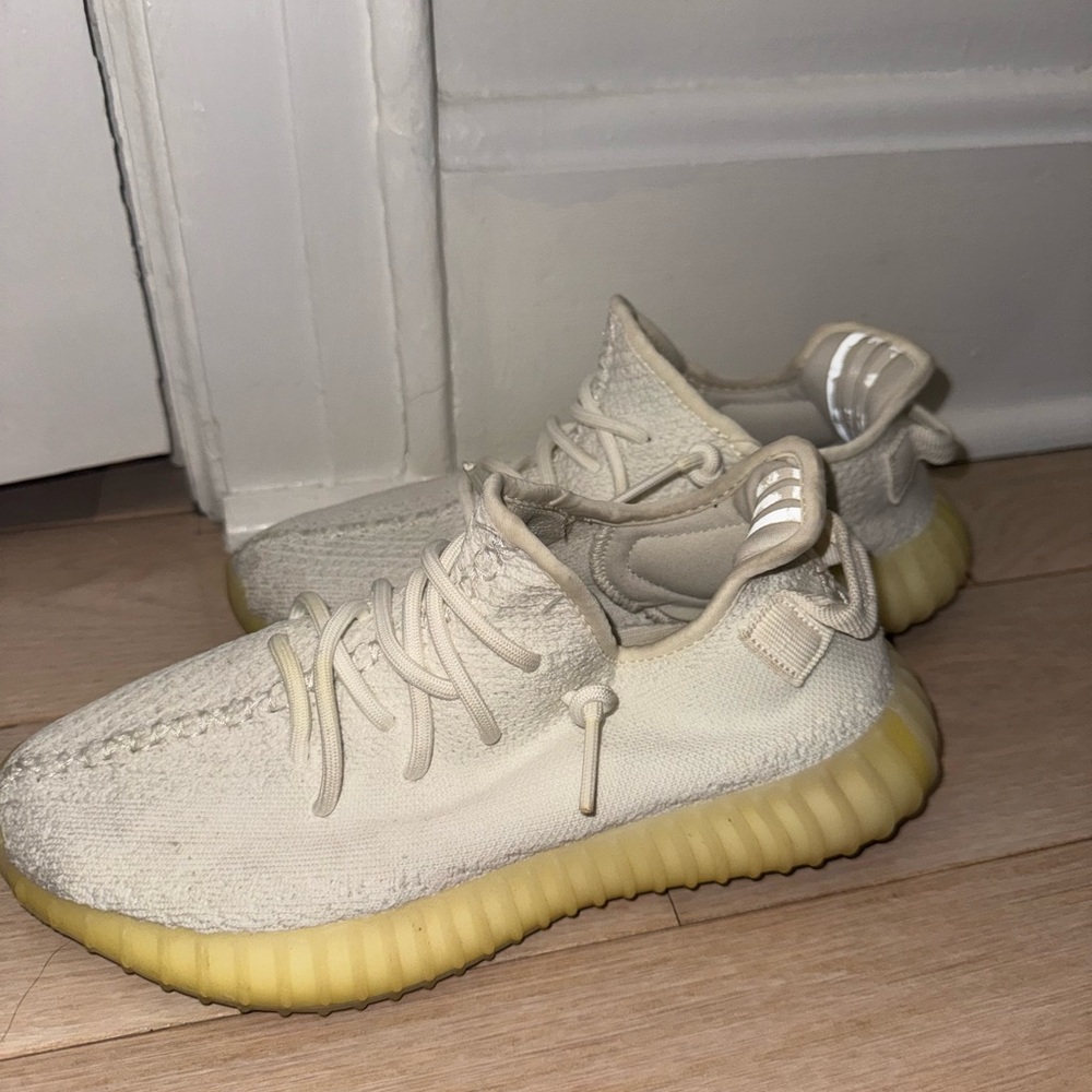 Yeezy Cream and Yellow Sneakers